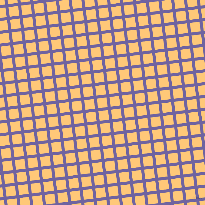 7/97 degree angle diagonal checkered chequered lines, 10 pixel lines width, 32 pixel square size, Scampi and Chardonnay plaid checkered seamless tileable