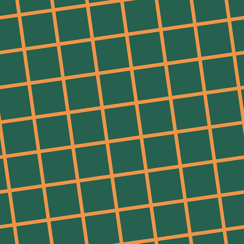 8/98 degree angle diagonal checkered chequered lines, 12 pixel lines width, 104 pixel square size, Sea Buckthorn and Evening Sea plaid checkered seamless tileable