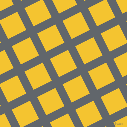 27/117 degree angle diagonal checkered chequered lines, 27 pixel line width, 68 pixel square size, Shuttle Grey and Saffron plaid checkered seamless tileable