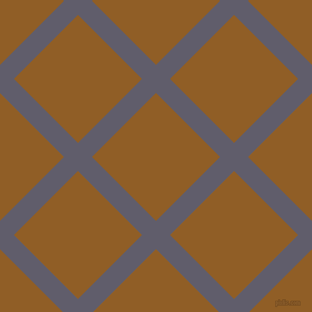 45/135 degree angle diagonal checkered chequered lines, 28 pixel line width, 128 pixel square size, Smoky and Afghan Tan plaid checkered seamless tileable