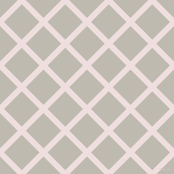 45/135 degree angle diagonal checkered chequered lines, 19 pixel line width, 83 pixel square size, Soft Peach and Cotton Seed plaid checkered seamless tileable