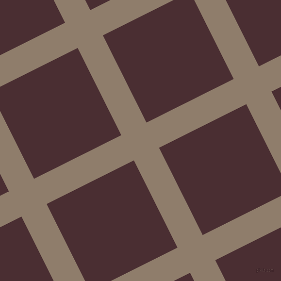 27/117 degree angle diagonal checkered chequered lines, 58 pixel line width, 201 pixel square size, Squirrel and Cab Sav plaid checkered seamless tileable