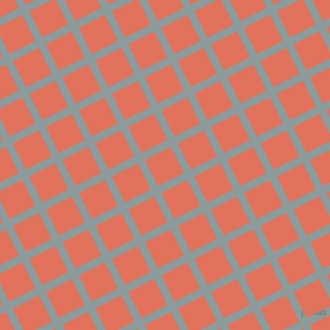 27/117 degree angle diagonal checkered chequered lines, 11 pixel line width, 41 pixel square size, Submarine and Terra Cotta plaid checkered seamless tileable