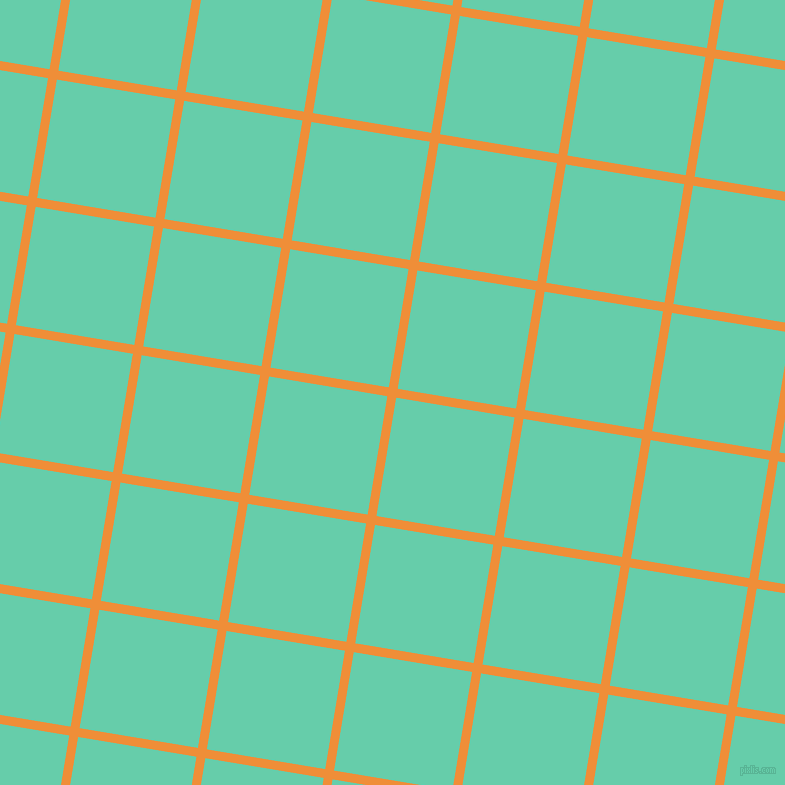 81/171 degree angle diagonal checkered chequered lines, 9 pixel lines width, 120 pixel square size, Sun and Medium Aquamarine plaid checkered seamless tileable