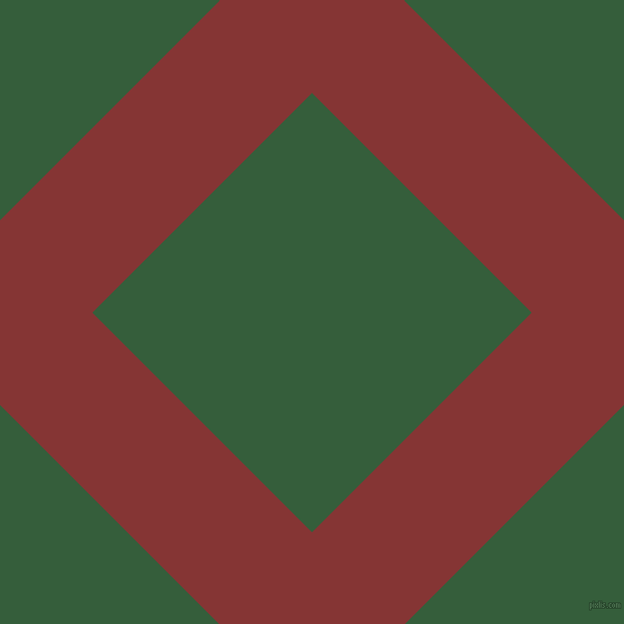 45/135 degree angle diagonal checkered chequered lines, 145 pixel lines width, 345 pixel square size, Tall Poppy and Hunter Green plaid checkered seamless tileable
