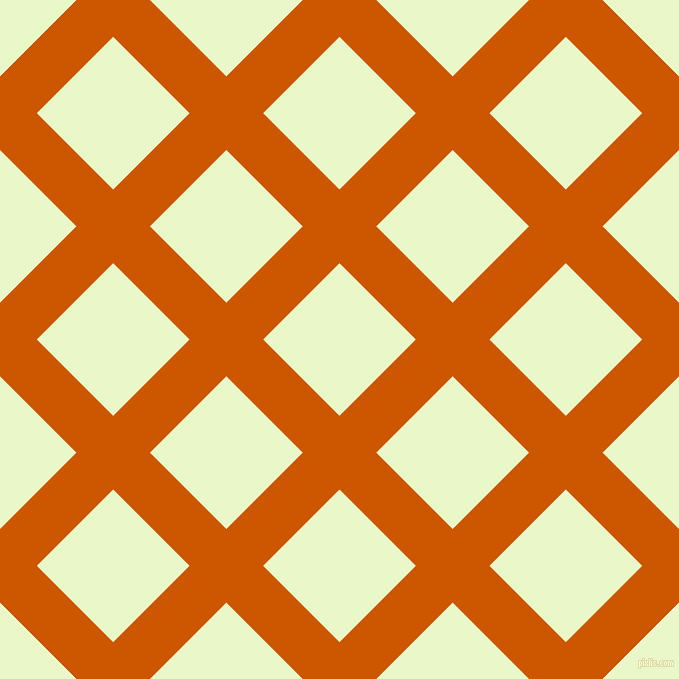 45/135 degree angle diagonal checkered chequered lines, 52 pixel line width, 108 pixel square size, Tenne Tawny and Snow Flurry plaid checkered seamless tileable