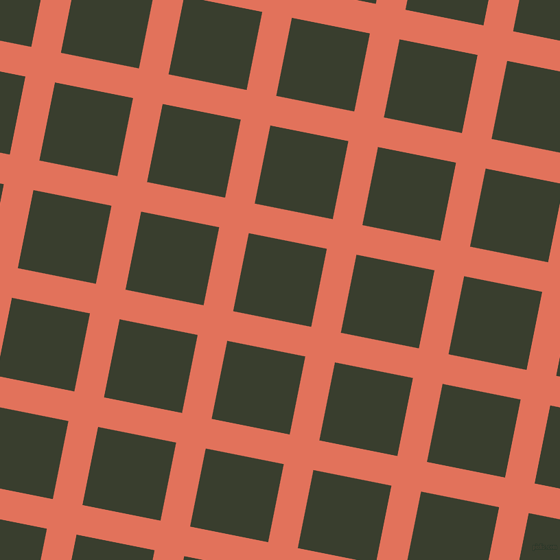 79/169 degree angle diagonal checkered chequered lines, 44 pixel lines width, 116 pixel square size, Terra Cotta and Log Cabin plaid checkered seamless tileable