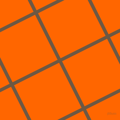 27/117 degree angle diagonal checkered chequered lines, 13 pixel lines width, 195 pixel square size, Tobacco Brown and Safety Orange plaid checkered seamless tileable
