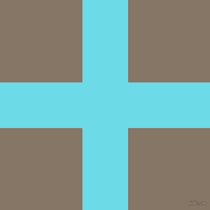 checkered chequered horizontal vertical lines, 93 pixel lines width, 335 pixel square size, Turquoise Blue and Sand Dune plaid checkered seamless tileable