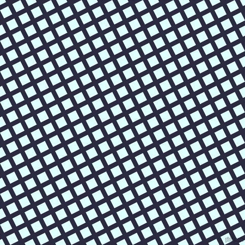 27/117 degree angle diagonal checkered chequered lines, 9 pixel line width, 18 pixel square size, Valhalla and Light Cyan plaid checkered seamless tileable