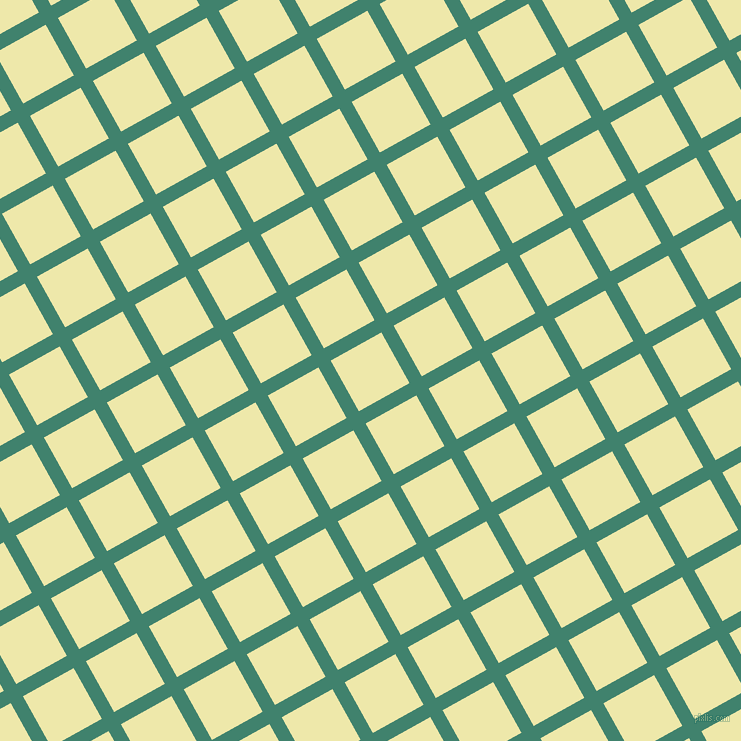 29/119 degree angle diagonal checkered chequered lines, 14 pixel lines width, 58 pixel square size, Viridian and Pale Goldenrod plaid checkered seamless tileable