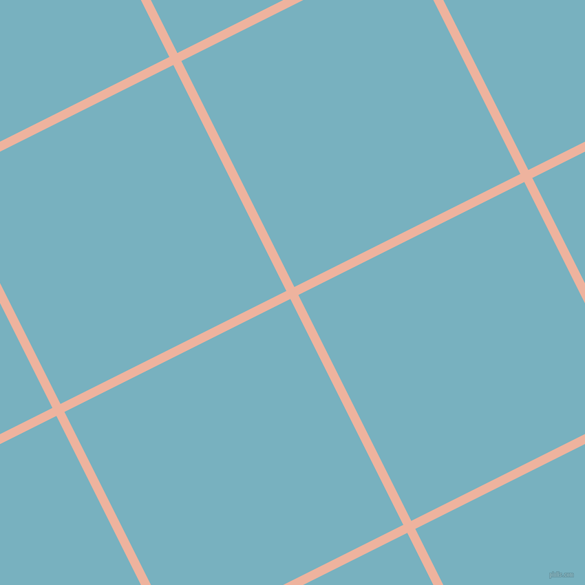 27/117 degree angle diagonal checkered chequered lines, 13 pixel lines width, 367 pixel square size, Wax Flower and Glacier plaid checkered seamless tileable
