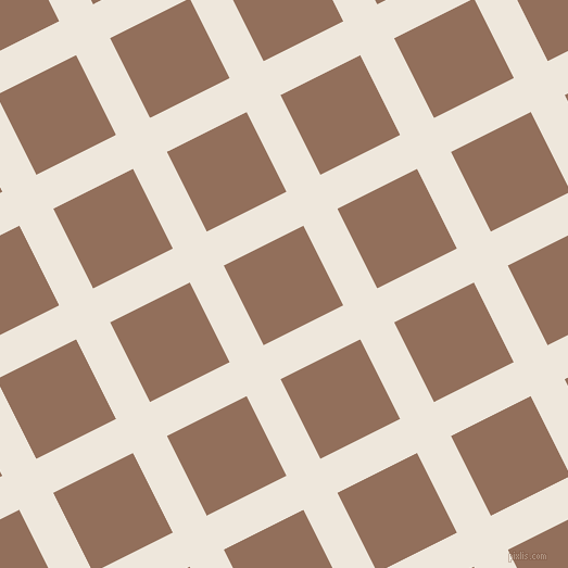 27/117 degree angle diagonal checkered chequered lines, 35 pixel lines width, 82 pixel square size, White Linen and Beaver plaid checkered seamless tileable