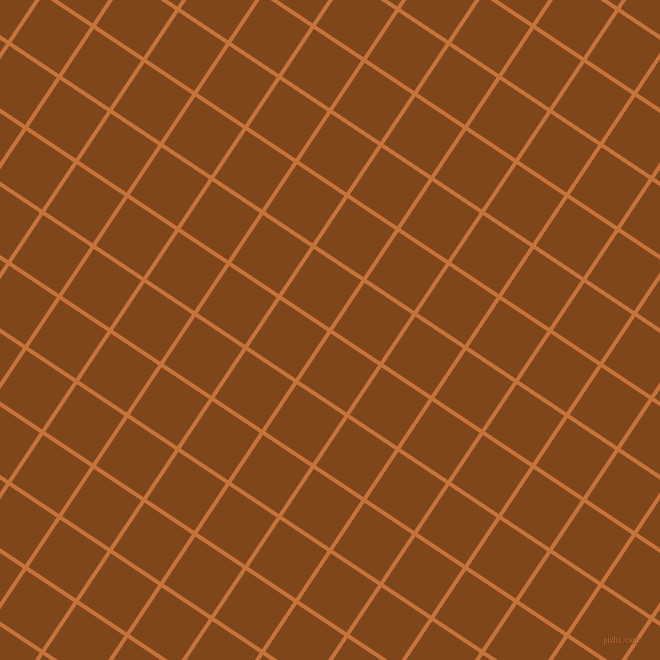 56/146 degree angle diagonal checkered chequered lines, 4 pixel line width, 57 pixel square size, Zest and Russet plaid checkered seamless tileable