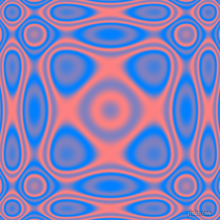 , Dodger Blue and Salmon plasma wave seamless tileable