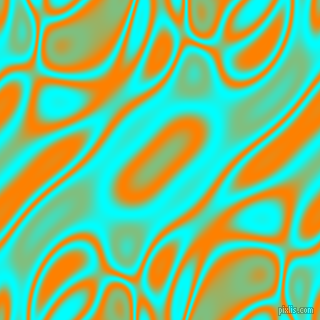 , Aqua and Dark Orange plasma waves seamless tileable