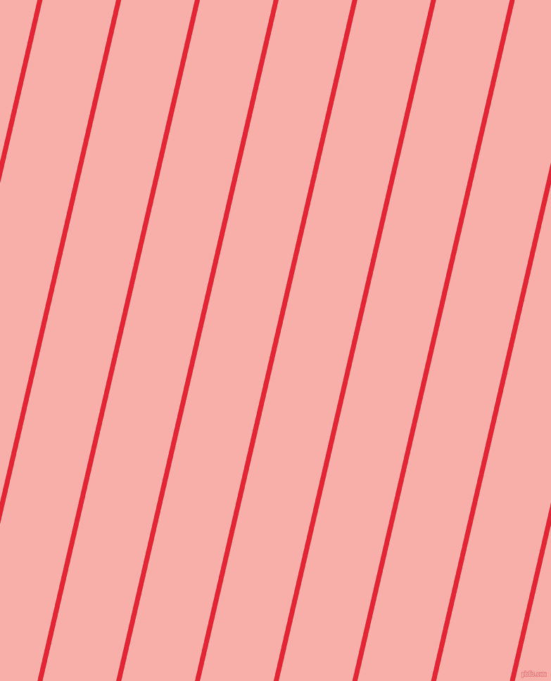 77 degree angle lines stripes, 7 pixel line width, 102 pixel line spacing, Alizarin and Sundown stripes and lines seamless tileable