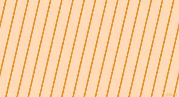 77 degree angle lines stripes, 5 pixel line width, 31 pixel line spacing, Carrot Orange and Peach Puff stripes and lines seamless tileable