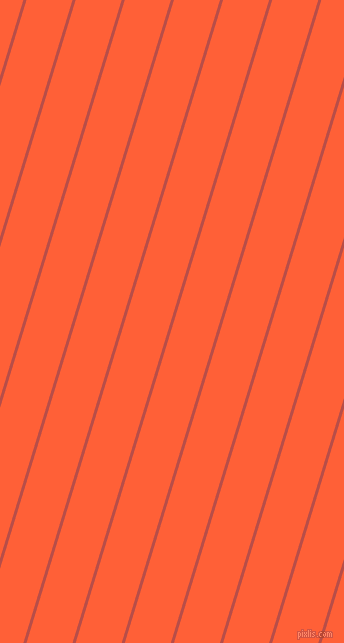 73 degree angle lines stripes, 3 pixel line width, 44 pixel line spacing, Chestnut and Outrageous Orange stripes and lines seamless tileable