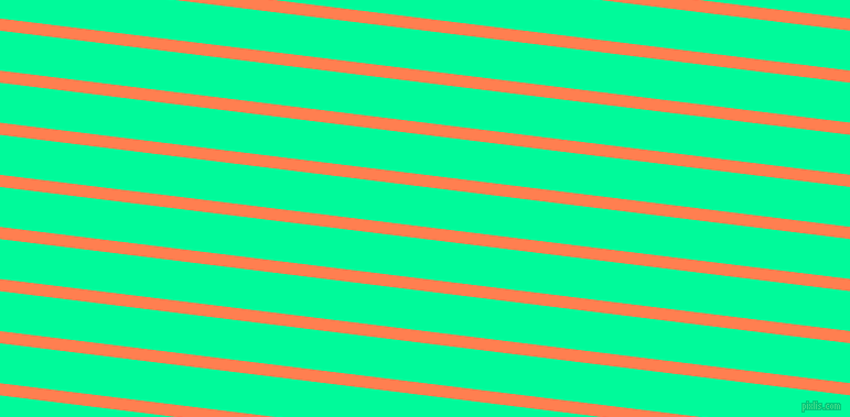 173 degree angle lines stripes, 11 pixel line width, 36 pixel line spacing, Coral and Medium Spring Green stripes and lines seamless tileable