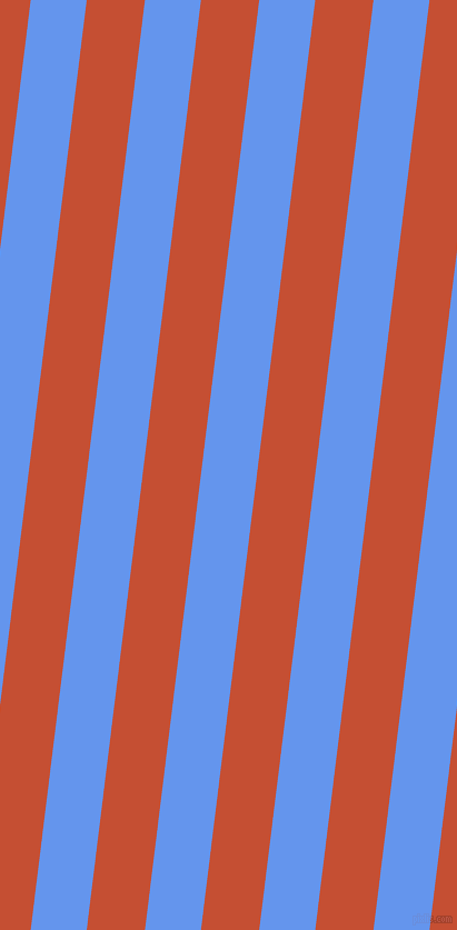 83 degree angle lines stripes, 50 pixel line width, 52 pixel line spacing, Cornflower Blue and Trinidad stripes and lines seamless tileable