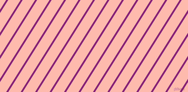 58 degree angle lines stripes, 6 pixel line width, 36 pixel line spacing, Dark Purple and Melon stripes and lines seamless tileable