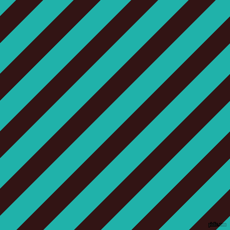 45 degree angle lines stripes, 38 pixel line width, 43 pixel line spacing, Seal Brown and Light Sea Green stripes and lines seamless tileable