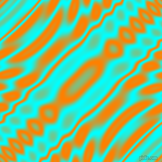 , Aqua and Dark Orange wavy plasma ripple seamless tileable